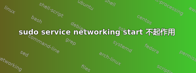 sudo service networking start 不起作用