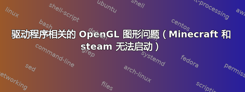 驱动程序相关的 OpenGL 图形问题（Minecraft 和 steam 无法启动）