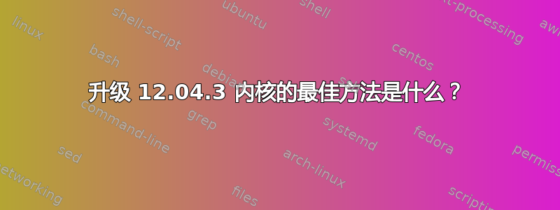 升级 12.04.3 内核的最佳方法是什么？