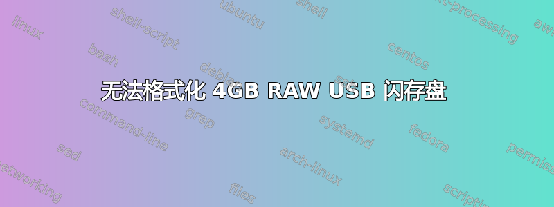 无法格式化 4GB RAW USB 闪存盘