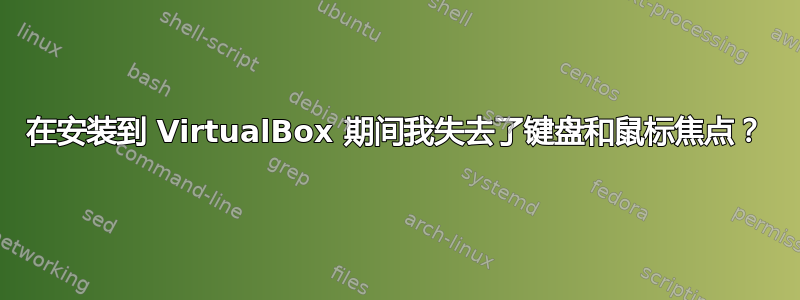 在安装到 VirtualBox 期间我失去了键盘和鼠标焦点？