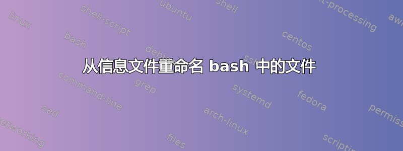 从信息文件重命名 bash 中的文件