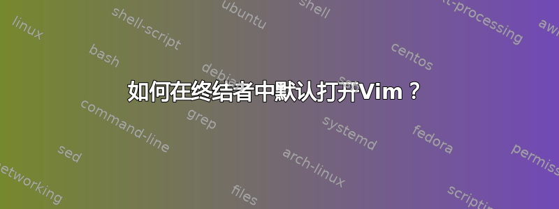 如何在终结者中默认打开Vim？