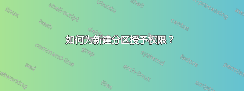 如何为新建分区授予权限？