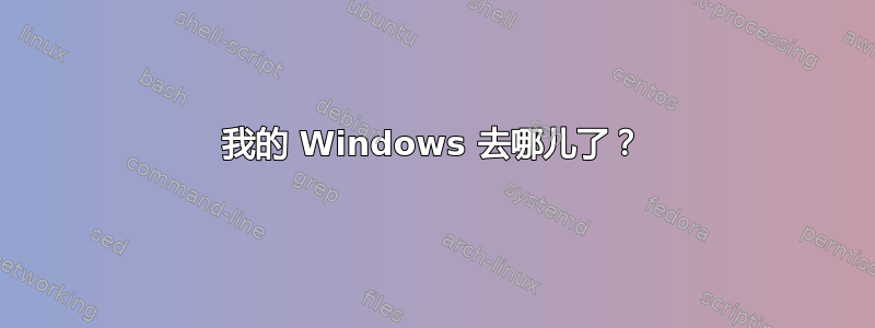 我的 Windows 去哪儿了？