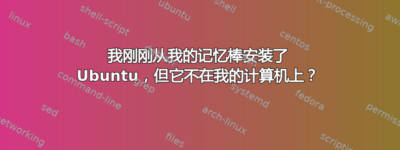 我刚刚从我的记忆棒安装了 Ubuntu，但它不在我的计算机上？