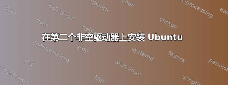 在第二个非空驱动器上安装 Ubuntu