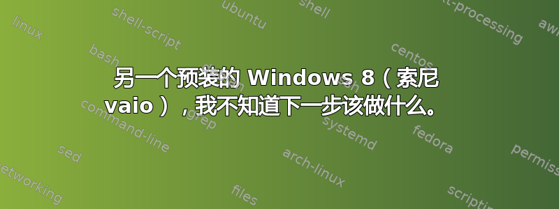 另一个预装的 Windows 8（索尼 vaio），我不知道下一步该做什么。