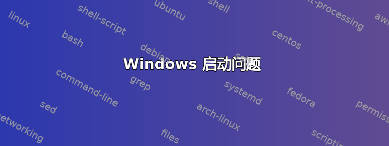 Windows 启动问题