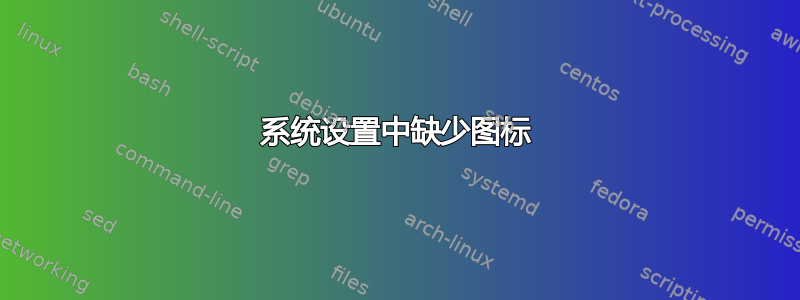 系统设置中缺少图标