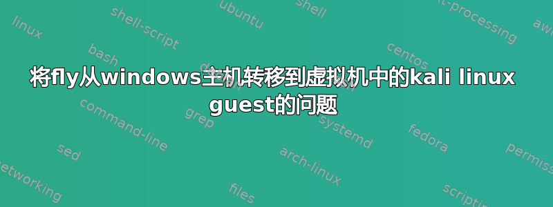 将fly从windows主机转移到虚拟机中的kali linux guest的问题
