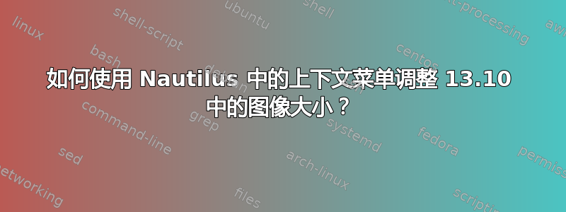 如何使用 Nautilus 中的上下文菜单调整 13.10 中的图像大小？