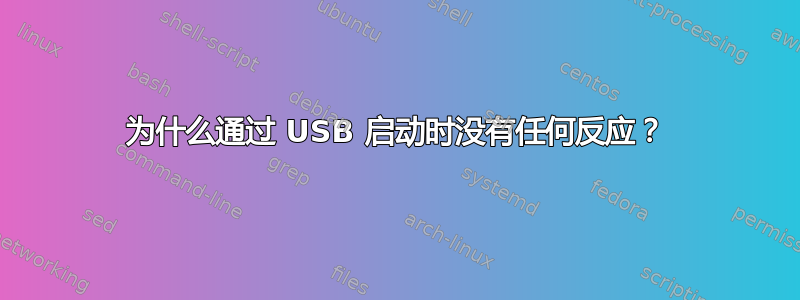 为什么通过 USB 启动时没有任何反应？