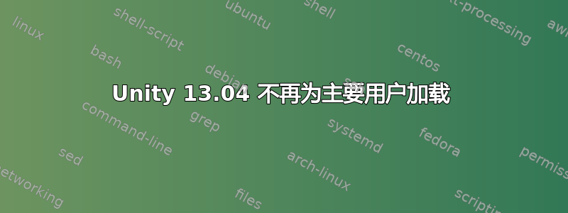 Unity 13.04 不再为主要用户加载