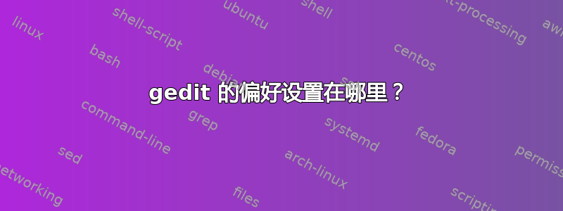 gedit 的偏好设置在哪里？