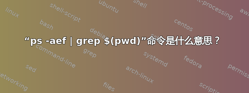 “ps -aef | grep $(pwd)”命令是什么意思？