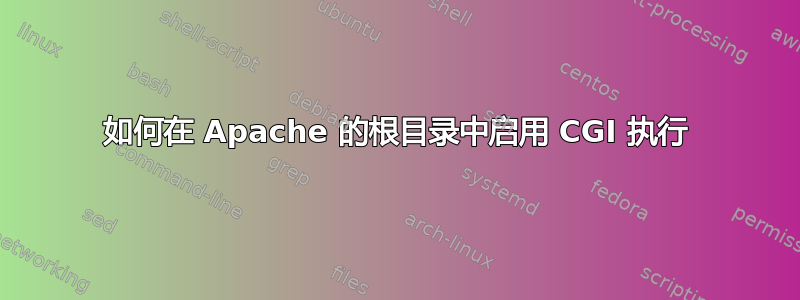 如何在 Apache 的根目录中启用 CGI 执行