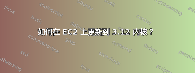 如何在 EC2 上更新到 3.12 内核？