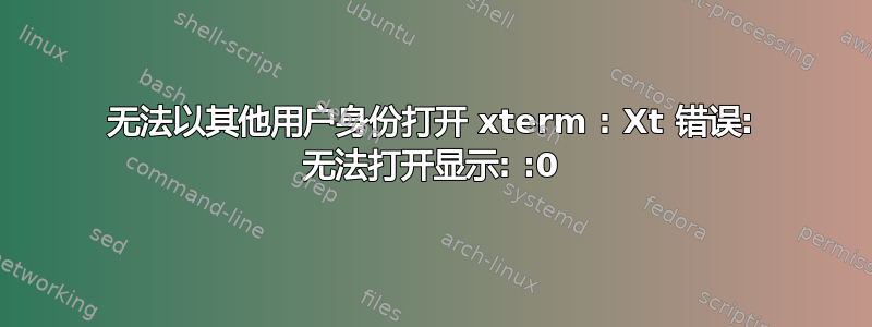 无法以其他用户身份打开 xterm : Xt 错误: 无法打开显示: :0