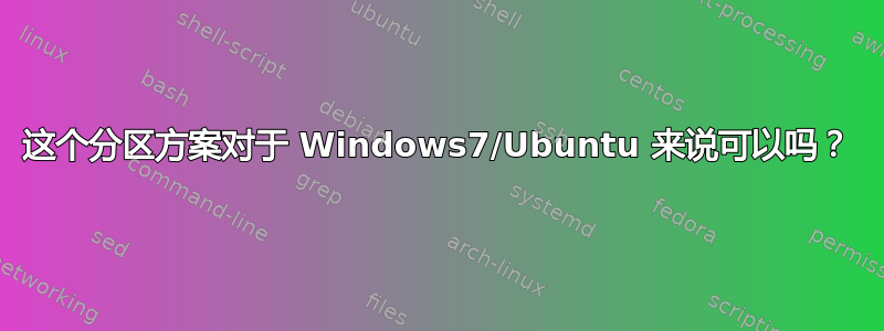 这个分区方案对于 Windows7/Ubuntu 来说可以吗？