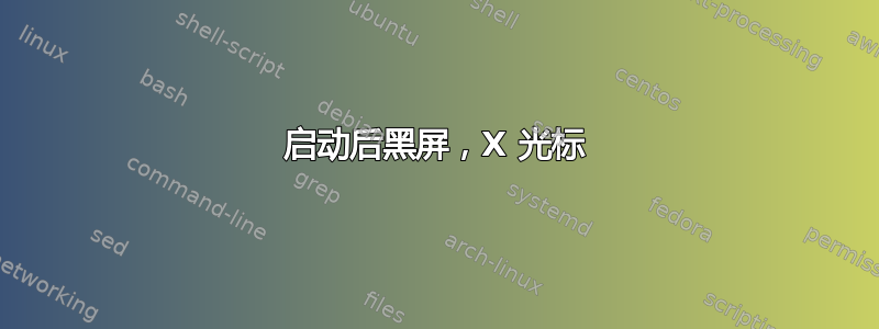 启动后黑屏，X 光标