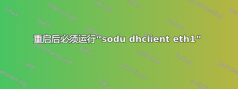 重启后必须运行“sodu dhclient eth1”