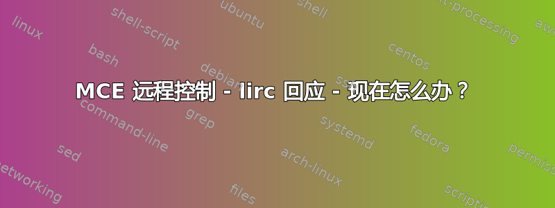 MCE 远程控制 - lirc 回应 - 现在怎么办？