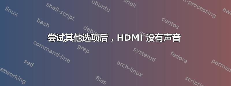 尝试其他选项后，HDMI 没有声音