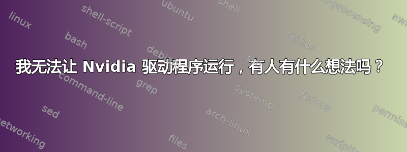 我无法让 Nvidia 驱动程序运行，有人有什么想法吗？