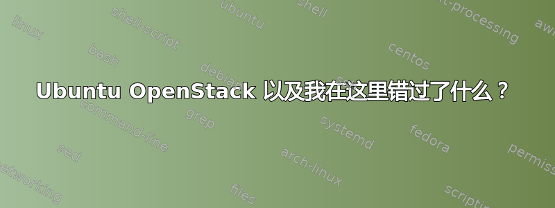 Ubuntu OpenStack 以及我在这里错过了什么？