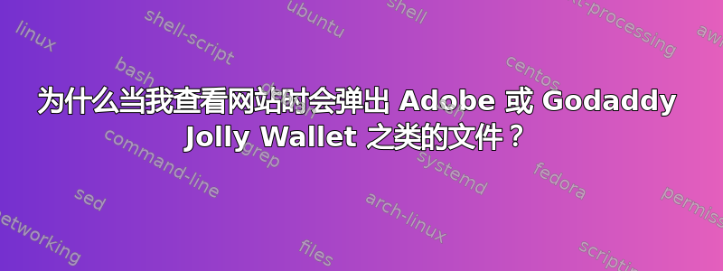 为什么当我查看网站时会弹出 Adob​​e 或 Godaddy Jolly Wallet 之类的文件？