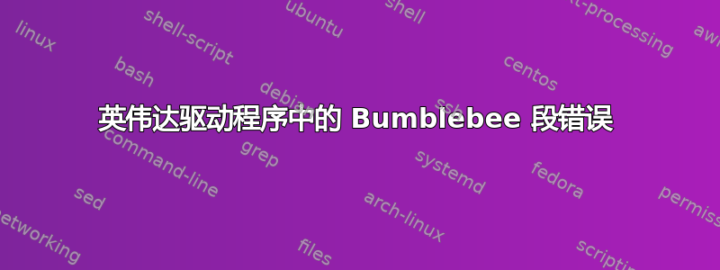 英伟达驱动程序中的 Bumblebee 段错误