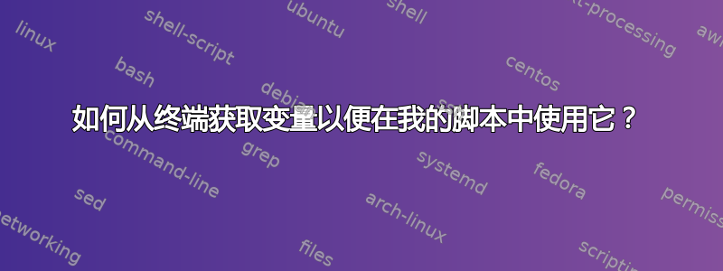 如何从终端获取变量以便在我的脚本中使用它？