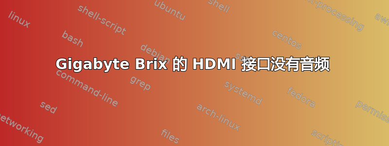 Gigabyte Brix 的 HDMI 接口没有音频