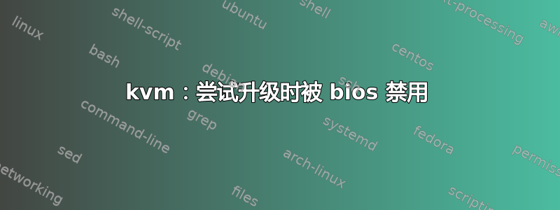 kvm：尝试升级时被 bios 禁用