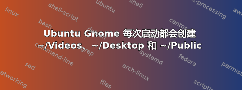 Ubuntu Gnome 每次启动都会创建 ~/Videos、~/Desktop 和 ~/Public