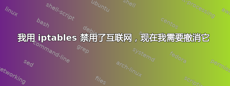 我用 iptables 禁用了互联网，现在我需要撤消它