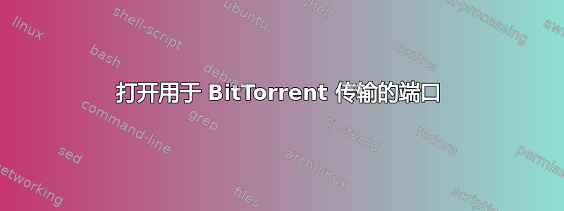 打开用于 BitTorrent 传输的端口