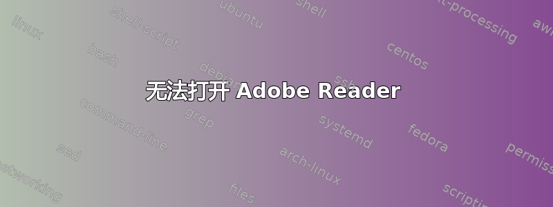 无法打开 Adob​​e Reader