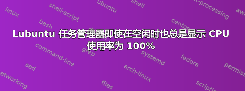 Lubuntu 任务管理器即使在空闲时也总是显示 CPU 使用率为 100%