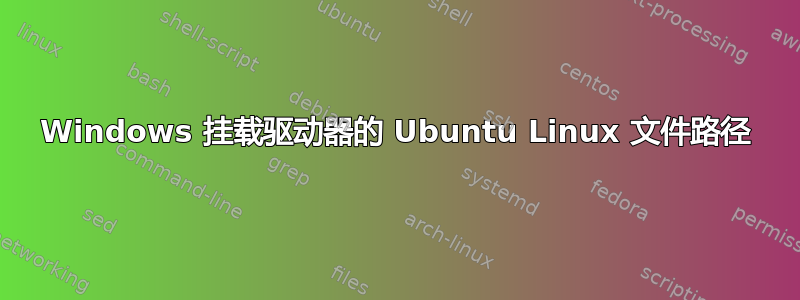 Windows 挂载驱动器的 Ubuntu Linux 文件路径