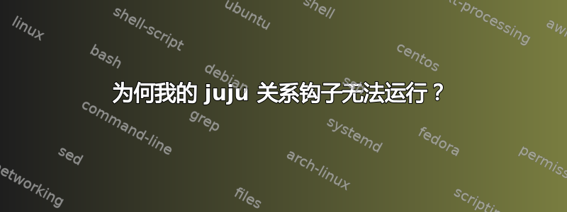 为何我的 juju 关系钩子无法运行？