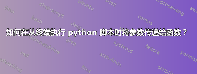 如何在从终端执行 python 脚本时将参数传递给函数？