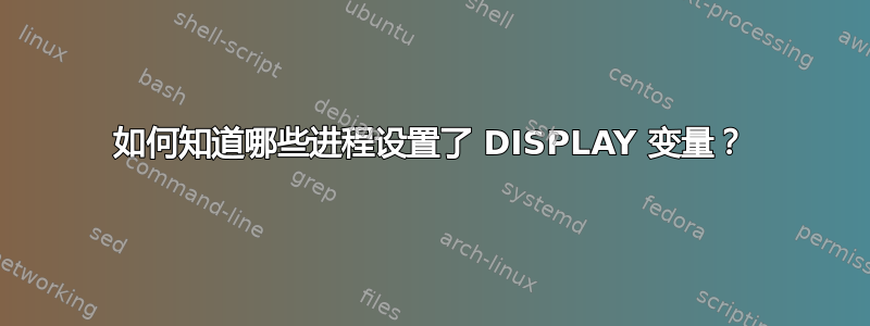 如何知道哪些进程设置了 DISPLAY 变量？