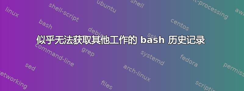 似乎无法获取其他工作的 bash 历史记录