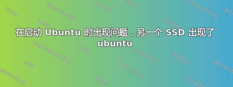 在启动 Ubuntu 时出现问题，另一个 SSD 出现了 ubuntu