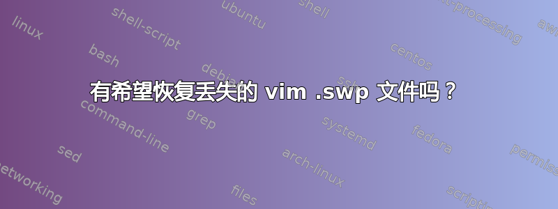 有希望恢复丢失的 vim .swp 文件吗？