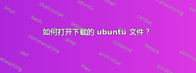 如何打开下载的 ubuntu 文件？