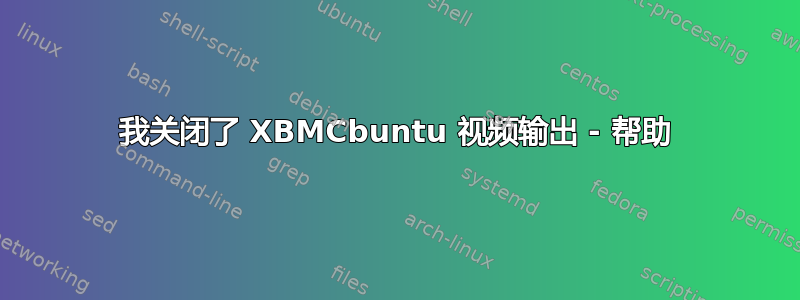 我关闭了 XBMCbuntu 视频输出 - 帮助