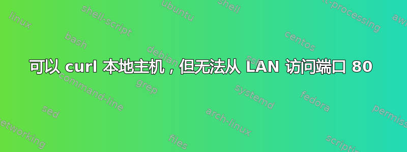 可以 curl 本地主机，但无法从 LAN 访问端口 80